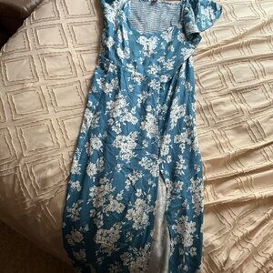 Old Navy Blue and White Striped Dress XL